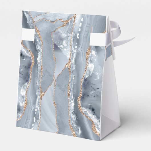 Dop stoffig blauw agaat heilig kruis bedankdoosjes (Achterkant)