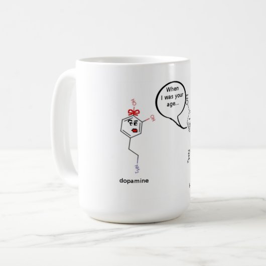 dopa en dopamine koffiemok (Voorkant links)