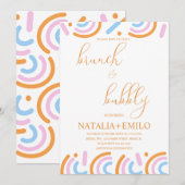 Dopamine Bruidsfeest Brunch Kaart (Voorkant / Achterkant)