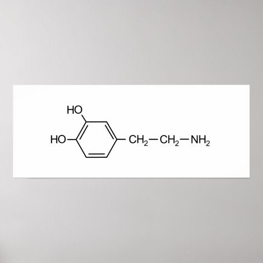 dopamine chemische formule geneesmiddel dope chemi poster (Voorkant)