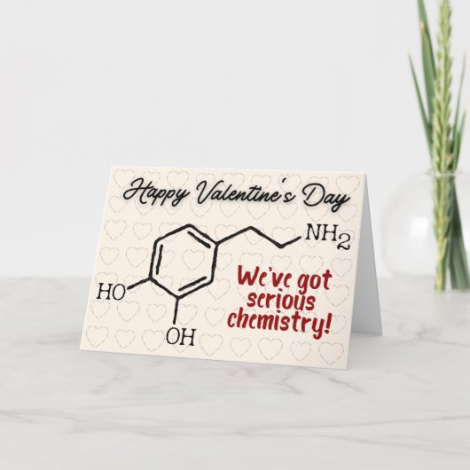 Dopamine Chemistry Funny Valentijn Card Feestdagen Kaart (Voorkant)