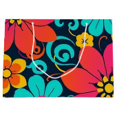 Dopamine Decor – Heldere Funky Flowers-Retro Groot Cadeauzakje (Voorkant)