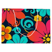 Dopamine Decor – Heldere Funky Flowers-Retro Groot Cadeauzakje (Achterkant)