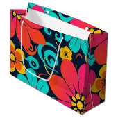 Dopamine Decor – Heldere Funky Flowers-Retro Groot Cadeauzakje (Voorkant Gekanteld)