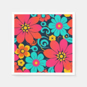 Dopamine Decor – Heldere Funky Flowers-Retro Servet (Voorkant)