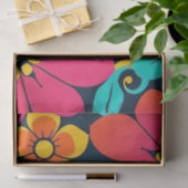 Dopamine Decor – Heldere Funky Flowers-Retro Tissuepapier (Geschenk)