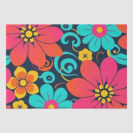 Dopamine Decor – Heldere Funky Flowers-Retro Tissuepapier