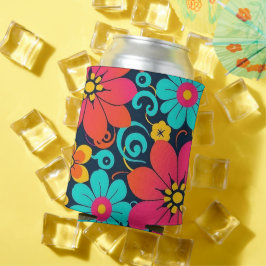 Dopamine Design – Heldere Funky Flowers-Retro Blikjeskoeler