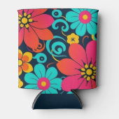 Dopamine Design – Heldere Funky Flowers-Retro Blikjeskoeler (Voorkant)