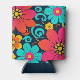 Dopamine Design – Heldere Funky Flowers-Retro Blikjeskoeler