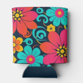 Dopamine Design – Heldere Funky Flowers-Retro Blikjeskoeler (Achterkant)