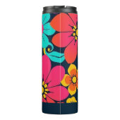 Dopamine Design – Heldere Funky Flowers-Retro Thermosbeker (Achterkant)
