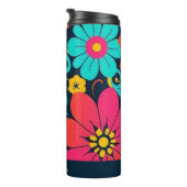 Dopamine Design – Heldere Funky Flowers-Retro Thermosbeker (Geroteerd rechts)
