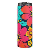 Dopamine Design – Heldere Funky Flowers-Retro Thermosbeker (Achterkant)