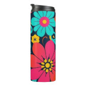 Dopamine Design – Heldere Funky Flowers-Retro Thermosbeker (Geroteerd rechts)