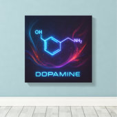 Dopamine energiestroom - Abstracte moleculaire neo Canvas Afdruk (Insitu (Houten vloer))