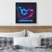 Dopamine energiestroom - Abstracte moleculaire neo Canvas Afdruk (Insitu (Slaapkamer))