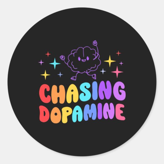 Dopamine Geestelijke Gezondheid Esthetisch Ronde Sticker (Voorkant)
