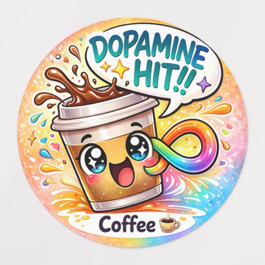 Dopamine Hit Neurodivergent Kawaii Party Labels (Design 3)