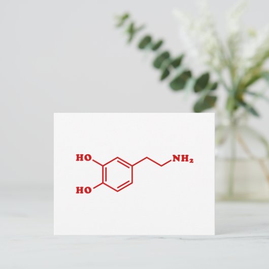 Dopamine Moleculaire chemische formule Briefkaart (Staand voorkant)
