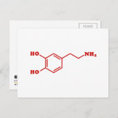 Dopamine Moleculaire chemische formule Briefkaart (Voorkant / Achterkant)