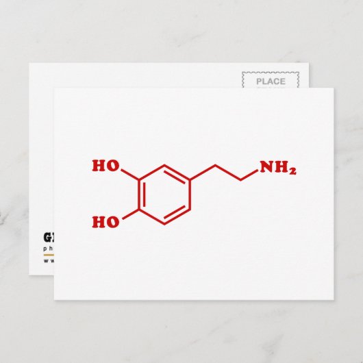 Dopamine Moleculaire chemische formule Briefkaart (Voorkant / Achterkant)