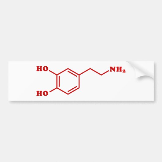 Dopamine Moleculaire chemische formule Bumpersticker (Voorkant)