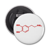 Dopamine Moleculaire chemische formule Button Flesopener (Voorkant)