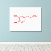 Dopamine Moleculaire chemische formule Canvas Afdruk (Insitu (Houten vloer))