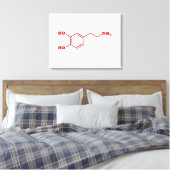 Dopamine Moleculaire chemische formule Canvas Afdruk (Insitu (Slaapkamer))