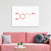 Dopamine Moleculaire chemische formule Canvas Afdruk (Insitu (Woonkamer))