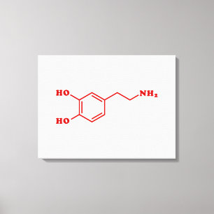Dopamine Moleculaire chemische formule Canvas Afdruk