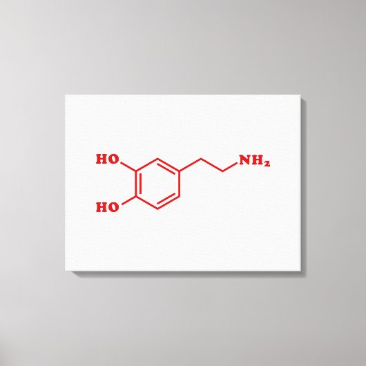 Dopamine Moleculaire chemische formule Canvas Afdruk (Voorkant)