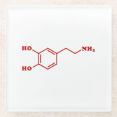 Dopamine Moleculaire chemische formule Glazen Onderzetter (Voorkant)