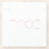 Dopamine Moleculaire chemische formule Glazen Onderzetter (Achterkant)