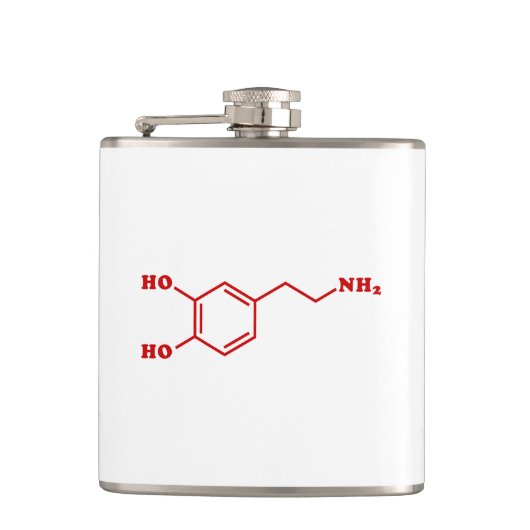 Dopamine Moleculaire chemische formule Heupfles (Voorkant)