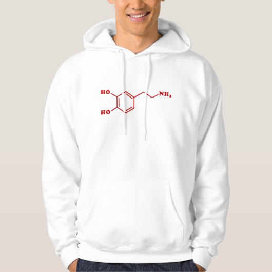 Dopamine Moleculaire chemische formule Hoodie (Voorkant)