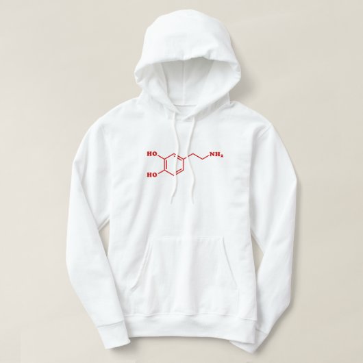 Dopamine Moleculaire chemische formule Hoodie (Design voorkant)