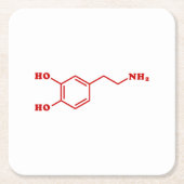 Dopamine Moleculaire chemische formule Kartonnen Onderzetters (Voorkant)