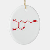 Dopamine Moleculaire chemische formule Keramisch Ornament (Rechts)