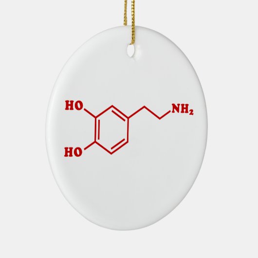 Dopamine Moleculaire chemische formule Keramisch Ornament (Rechts)