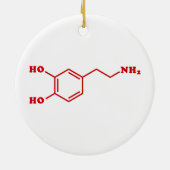 Dopamine Moleculaire chemische formule Keramisch Ornament (Achterkant)