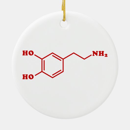Dopamine Moleculaire chemische formule Keramisch Ornament (Achterkant)