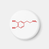 Dopamine Moleculaire chemische formule Magneet (Voorkant)