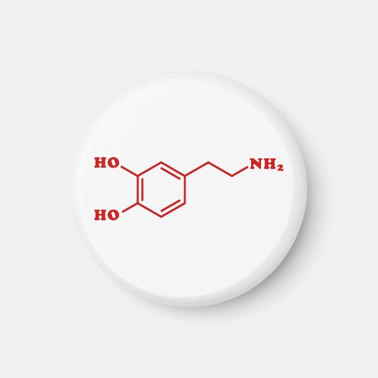Dopamine Moleculaire chemische formule Magneet (Voorkant)