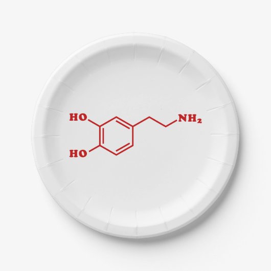 Dopamine Moleculaire chemische formule Papieren Bordje (Voorkant)
