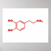 Dopamine Moleculaire chemische formule Poster (Voorkant)