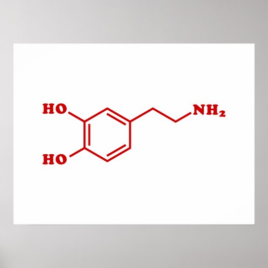 Dopamine Moleculaire chemische formule Poster (Voorkant)