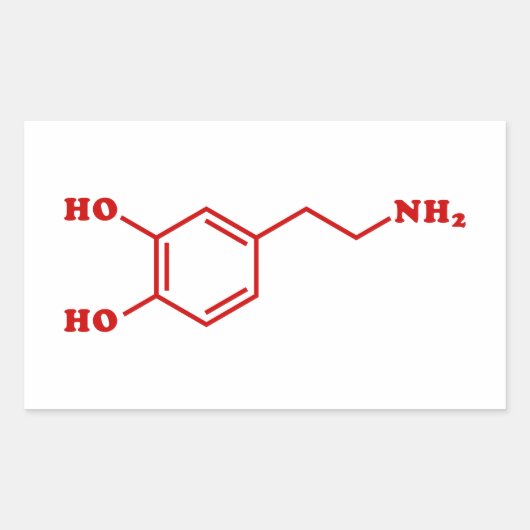 Dopamine Moleculaire chemische formule Rechthoekige Sticker (Voorkant)