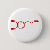 Dopamine Moleculaire chemische formule Ronde Button 5,7 Cm (Voorkant)